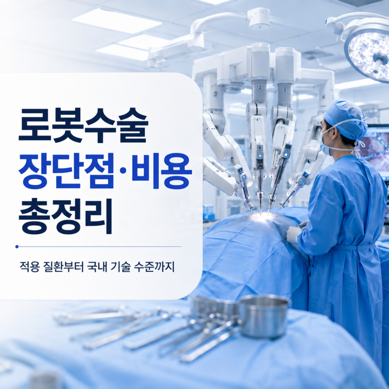 로봇수술 비용은 얼마일까? 장단점 과 적용 질환 총정리