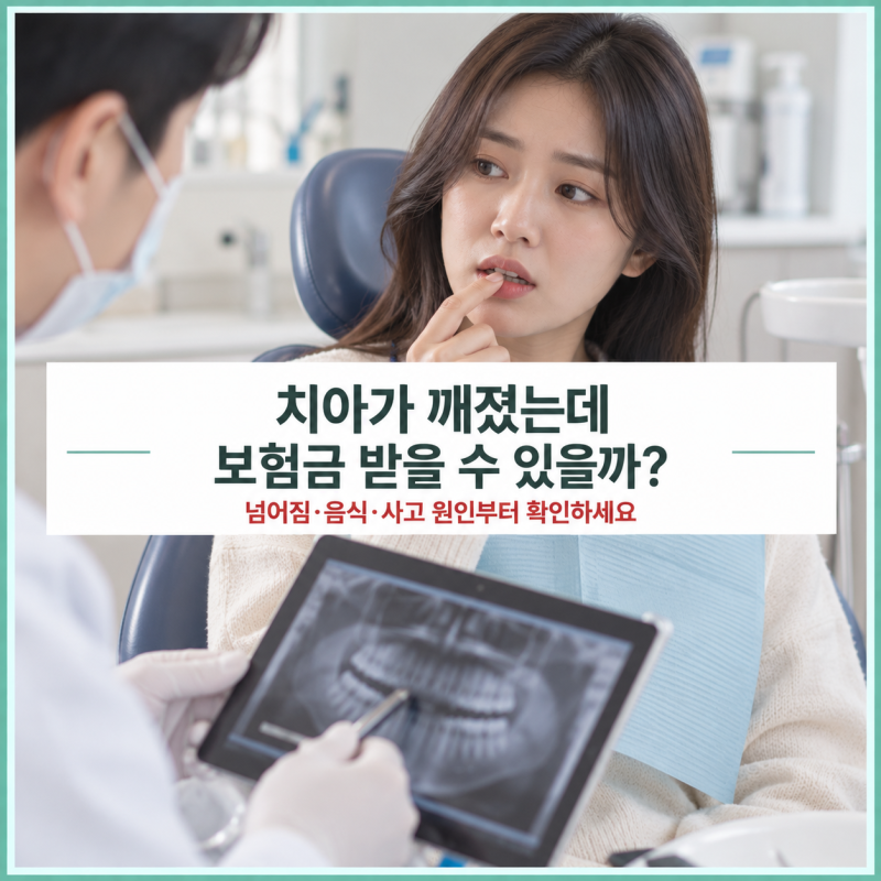 치아가 깨졌는데 보험금 받을 수 있을까? 넘어짐·음식·사고 원인부터 확인하세요