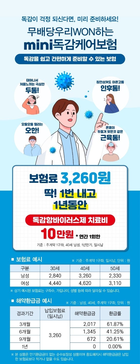 독감 유행 전 체크! 독감 치료비 보장 어떻게 준비할까? 미리 알아보고 동양생명 독감 mini 보....