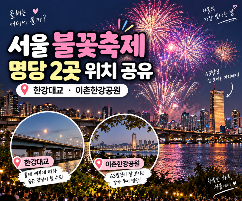 서울 불꽃축제 숨은 명당 추천｜이촌한강공원 자리 위치 + 한강대교 관람 후기