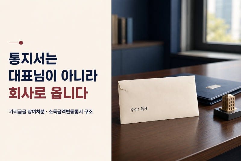 가지급금 상여처분, 소득금액변동통지서가 회사로 오는 이유
