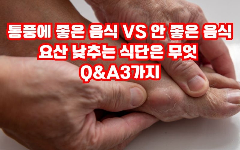 통풍에 좋은 음식 VS 나쁜 음식, 요산 낮추는 식단은 무엇 Q&A3가지