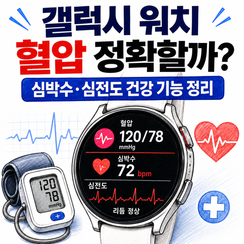 갤럭시 워치 혈압 측정 정확할까? 심박수·심전도까지 건강 기능 정리