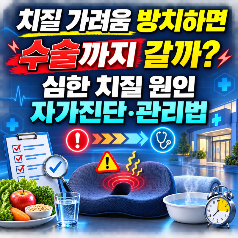 치질증세 가려움 방치하면 수술까지 가나요? 심한치질 원인과 자가 진단 관리법