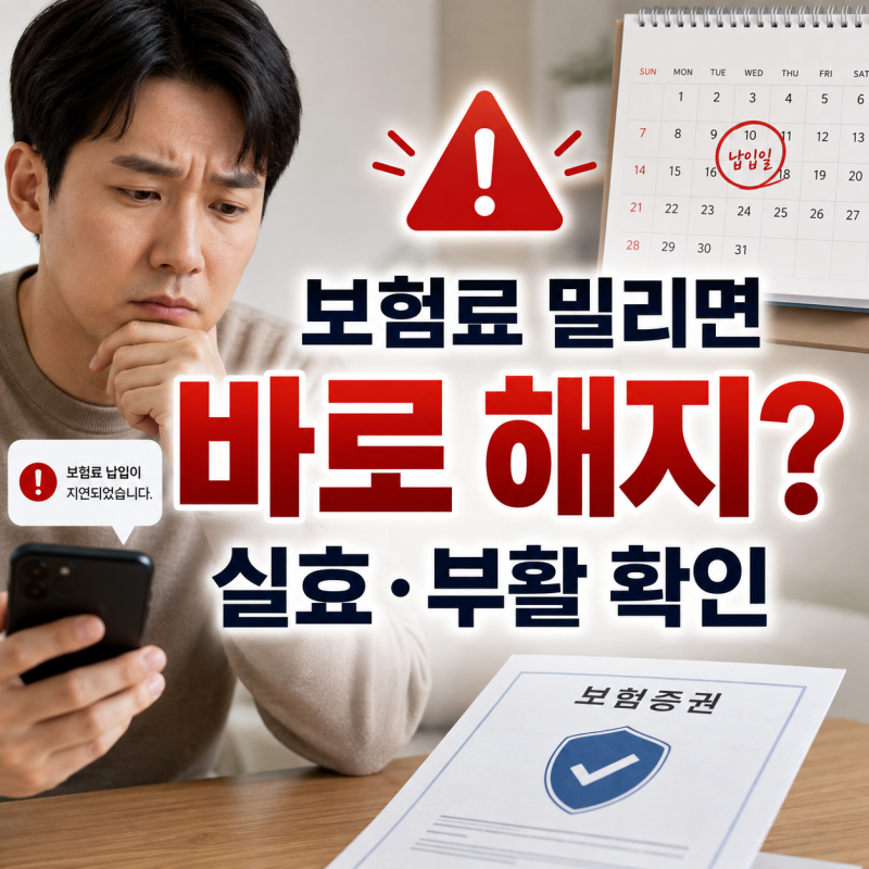 보험료 몇 달 밀리면 바로 해지될까? 실효되는 시점과 부활 방법