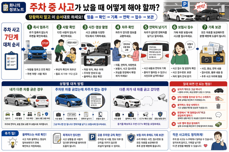주차 중 사고가 났을 때 어떻게 해야 할까?