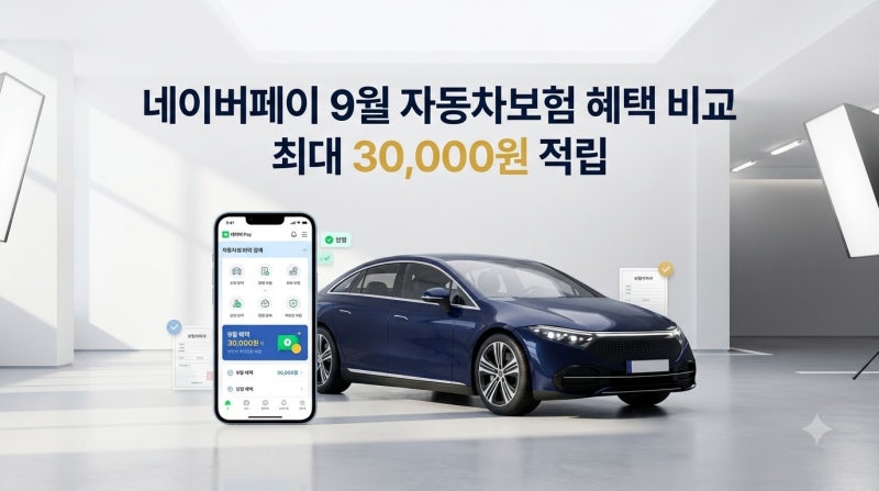 네이버페이 9월 자동차보험 혜택 비교, KB손해보험·메리츠화재 최대 3만원