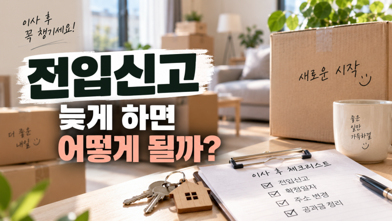 전입신고 늦게 하면 어떻게 될까? 이사 후 꼭 확인해야 할 것