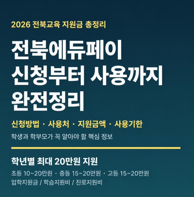 전북에듀페이 11월30일까지 신청지원금액·사용처·사용기한까지