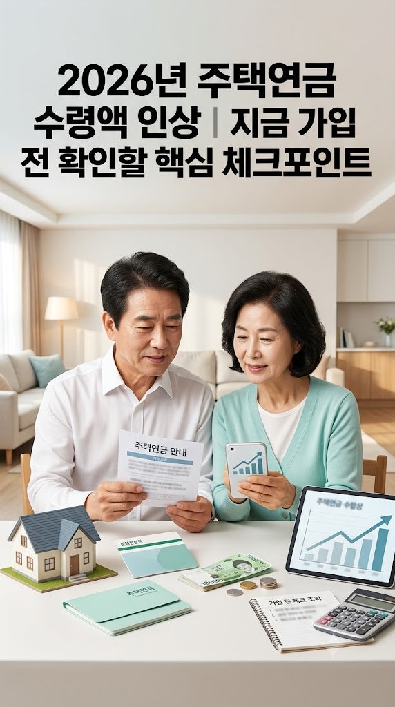 2026년 주택연금 수령액 인상｜지금 가입 전 확인할 핵심 체크포인트