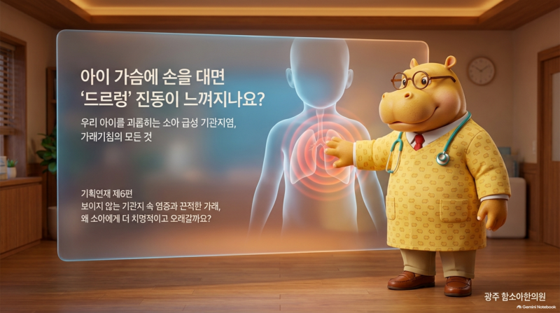 [광주 소아과 질환정보 ; 소아 급성 기관지염]가슴에 손대면 드르렁... 가래기침 보이면 - 광....