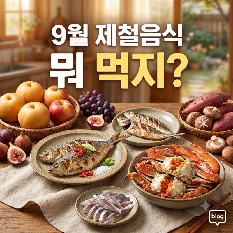 9월 제철음식 BEST 15 총정리｜제철 과일·해산물·생선까지 한눈에
