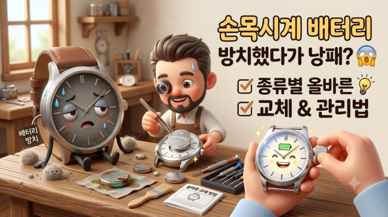손목시계 배터리 방치했다가 낭패? 종류별 올바른 교체 및 관리 방법