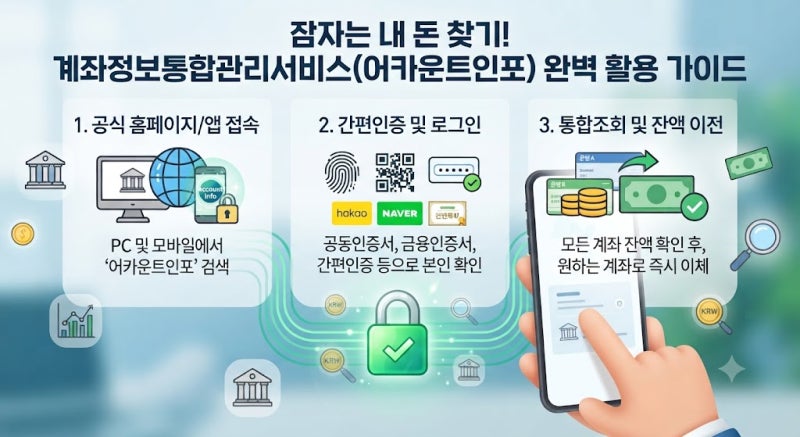 잠자는 내 돈 찾기! 계좌정보통합관리서비스(어카운트인포) 완벽 활용 가이드