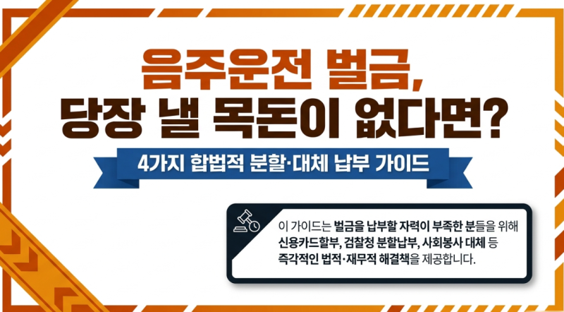 "음주운전 벌금 당장 낼 목돈이 없다면?" 벌금 조회, 카드 할부, 분할납부 총정리