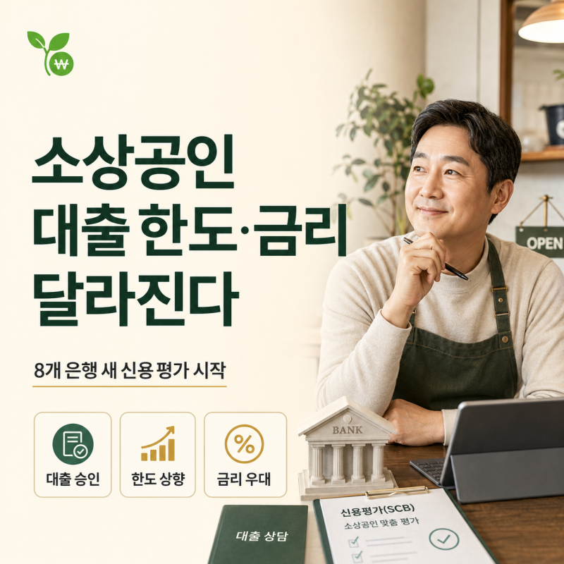 소상공인 대출 한도·금리 달라진다｜8개 은행 새 신용평가 시작, 누가 유리할까?