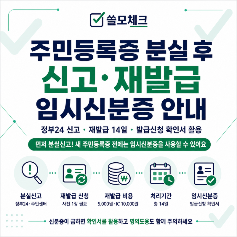 주민등록증 잃어버렸다면? 분실신고부터 재발급·임시신분증까지