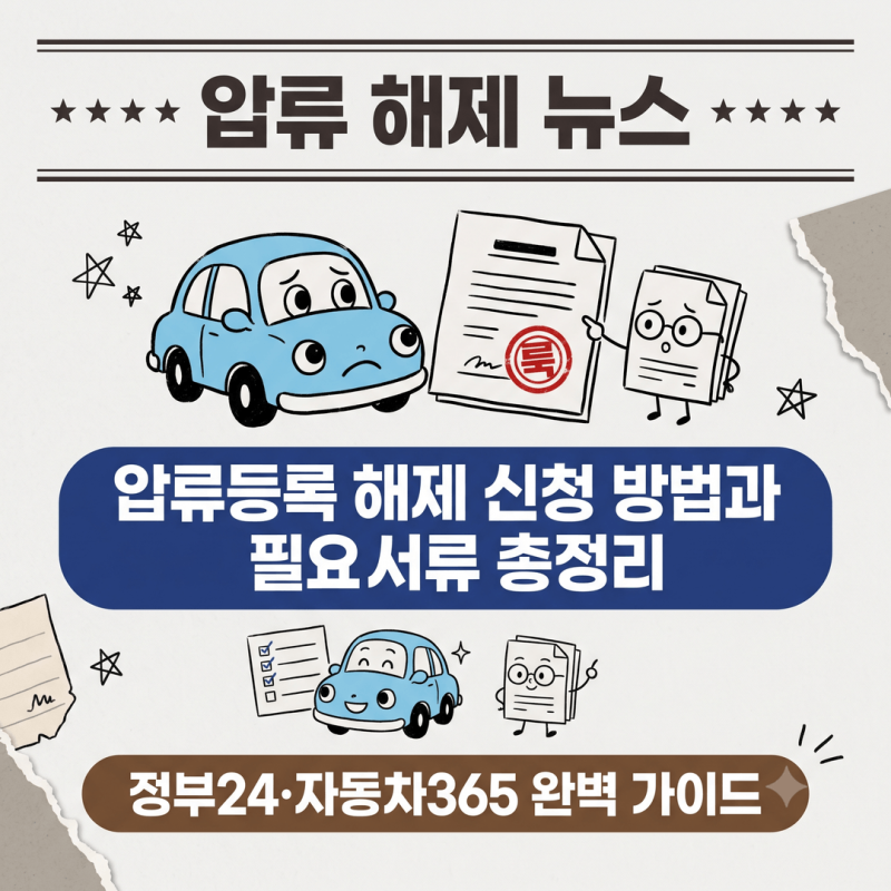 자동차 압류등록 해제 신청 방법, 정부24 자동차365에서 준비할 서류 5종