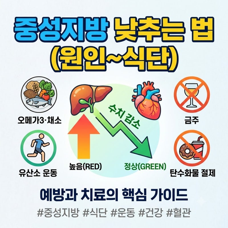 중성지방 낮추는 법: 원인부터 예방·치료 식단 가이드’