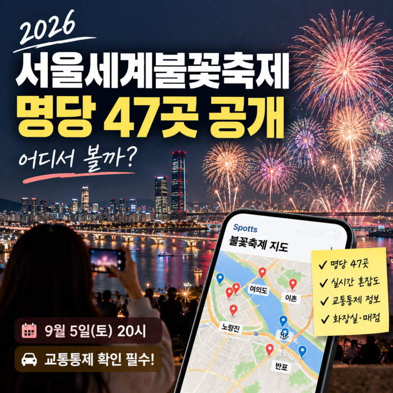 2026 서울세계불꽃축제 어디서 볼까? 명당 지도 47곳 공개