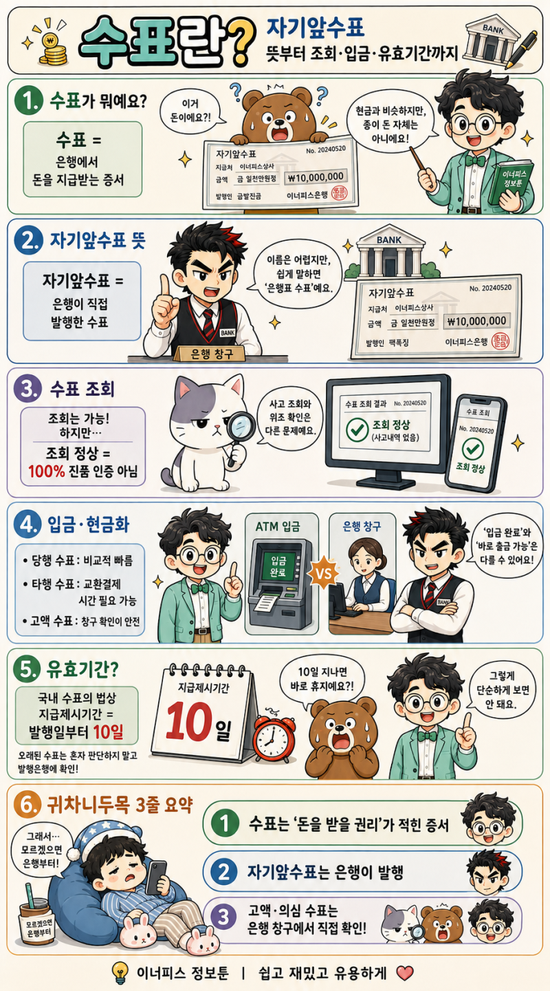 수표란? 자기앞수표 뜻부터 조회·입금·현금화·유효기간까지 쉽게 정리