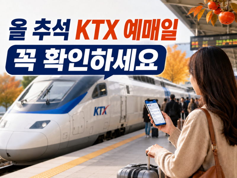 올해 추석 기차표 예매일 꼭 확인하세요ㅣ서울→부산 KTX는 9월 11일