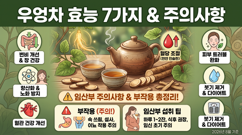 우엉차 효능 7가지, 부작용·임산부 주의사항까지 총정리