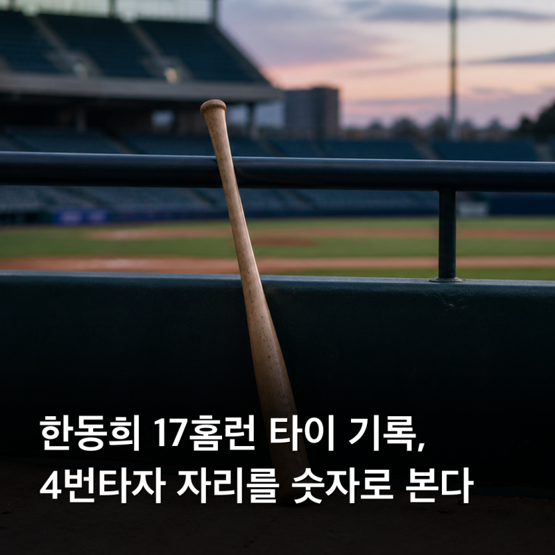 한동희 17홈런 타이 기록, 4번타자 자리를 숫자로 본다