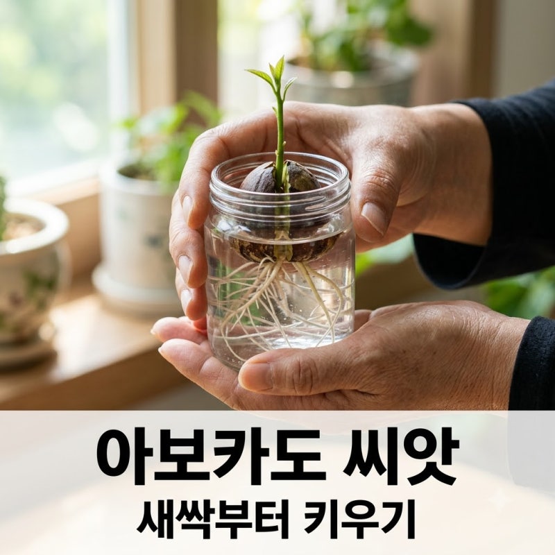 아보카도 씨앗 키우기 3단계 발아 & 화분 이식 꿀팁