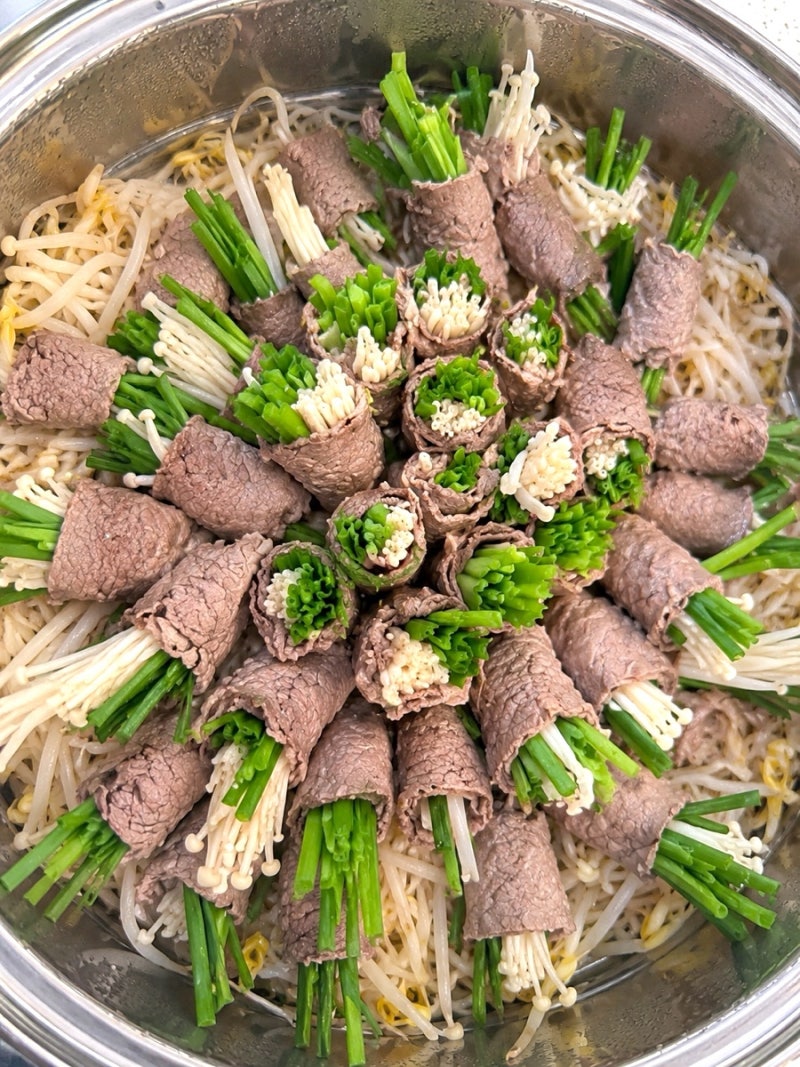 아이와 함께요리하기!두배로 행복한 저녁메뉴,한우소고기 야채말이찜&특제 땅콩 소스