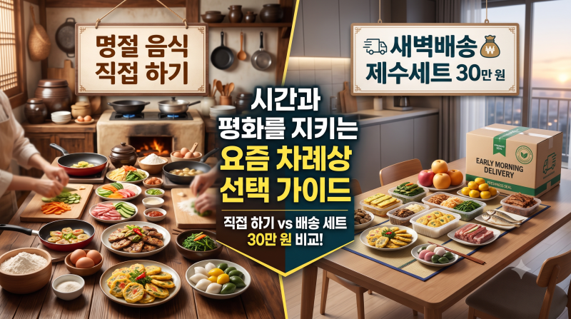 명절 음식 직접 하기 vs 새벽배송 제수세트 30만 원 비교! 시간과 평화를 지키는 요즘 차례상 ....