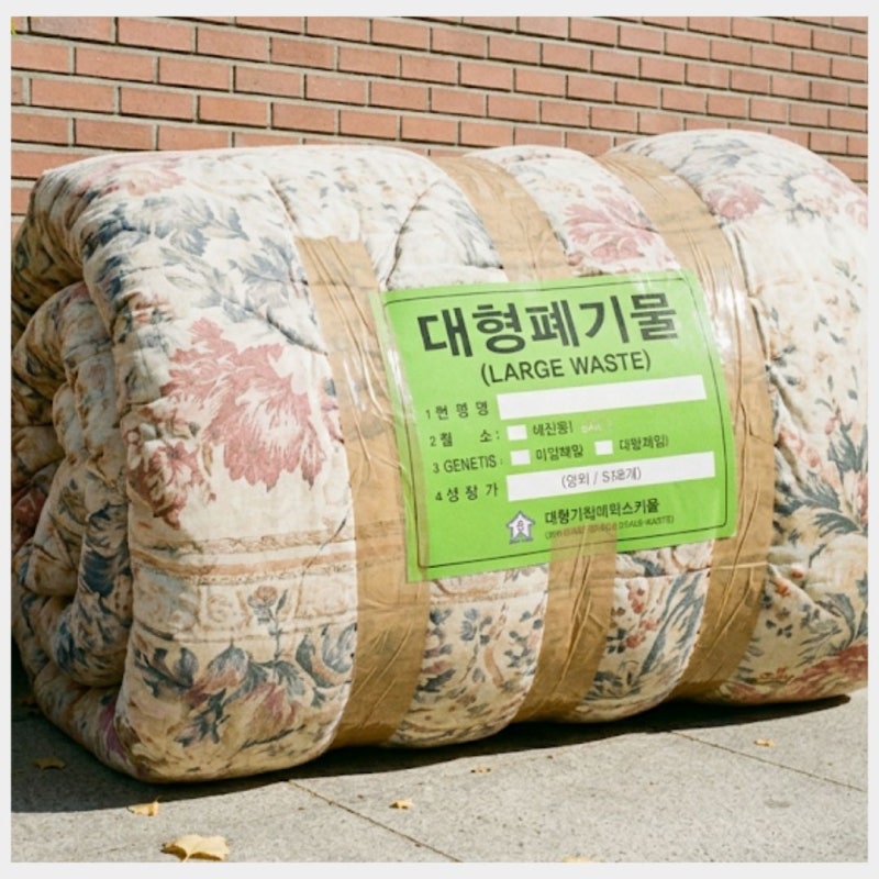 이불 버리는법: 솜이불 토퍼 분리수거 및 대형 폐기물 스티커 가격