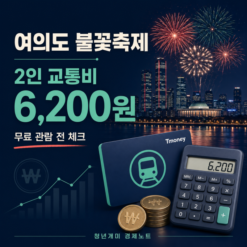 여의도 불꽃축제 2인 교통비 6,200원, 자가용보다 지하철인 이유