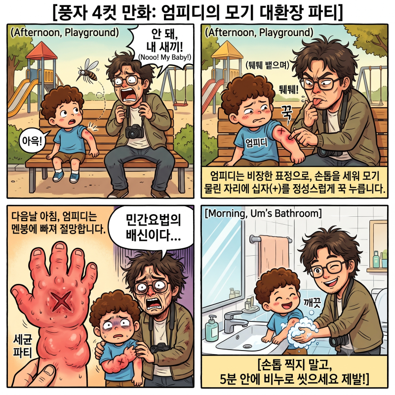 아기가 모기 물렸을 때 5분안에 반드시 해야 할 일
