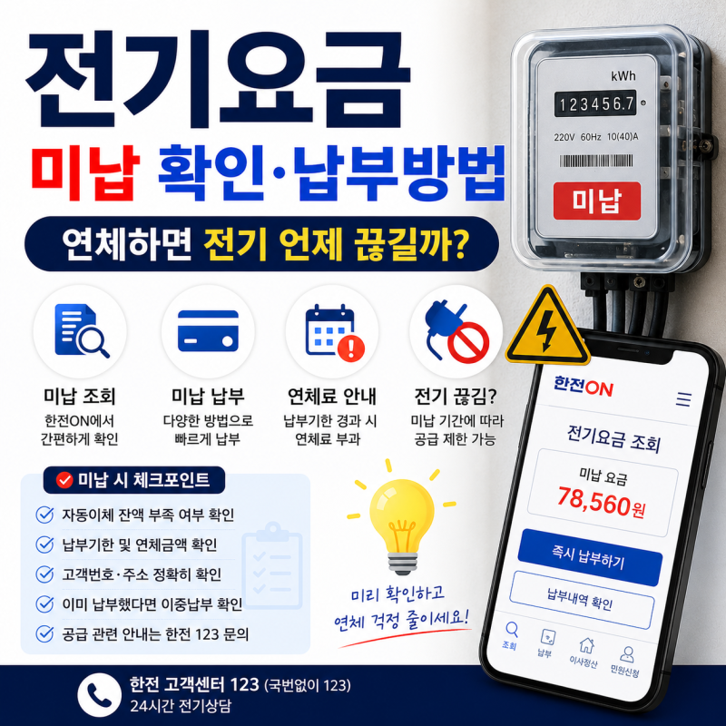전기요금 미납 확인·납부방법｜연체하면 전기 언제 끊길까?
