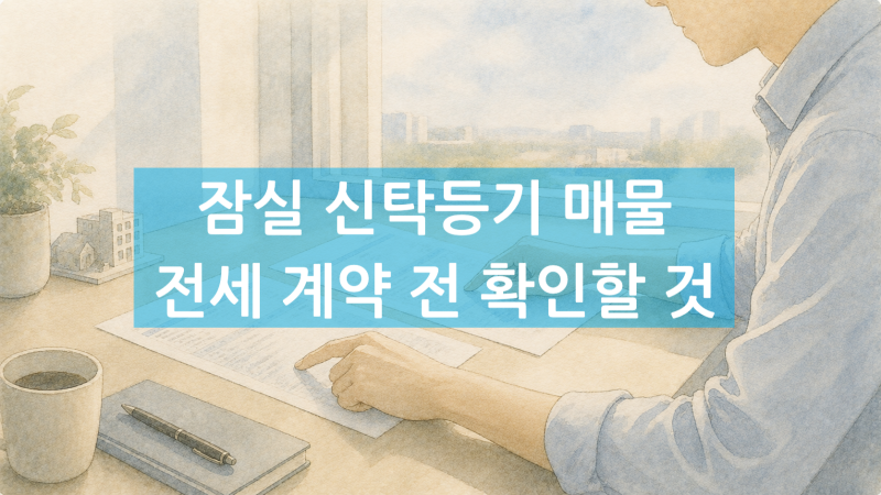 잠실 신탁등기 매물, 전세 계약 전 무엇을 확인해야 할까요?
