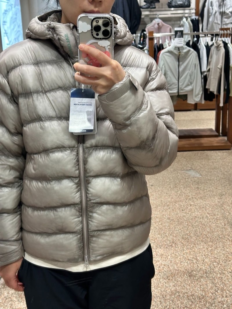 살로몬 경량패딩 9월 4일 출시, 168cm 55~66 XS 착용 사이즈 후기