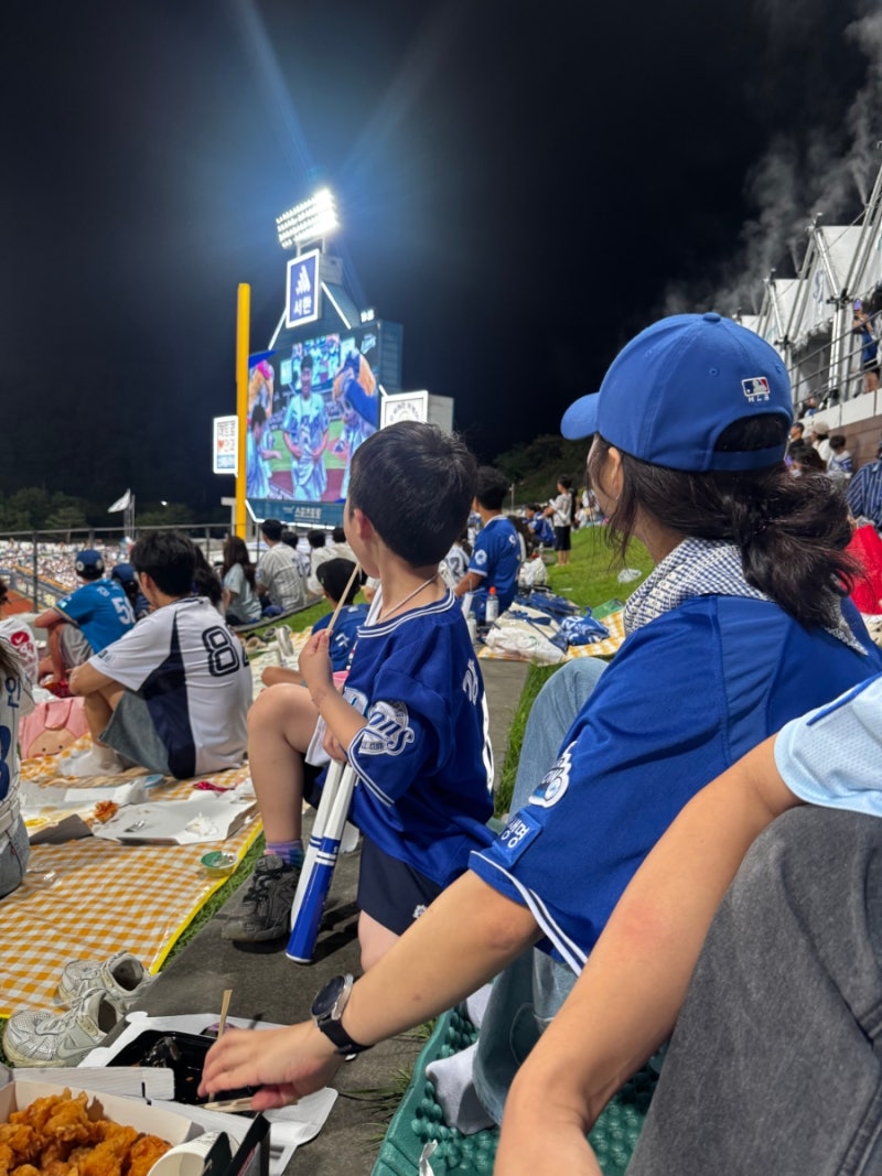 삼성라이온즈파크 잔디석 아이랑 후기