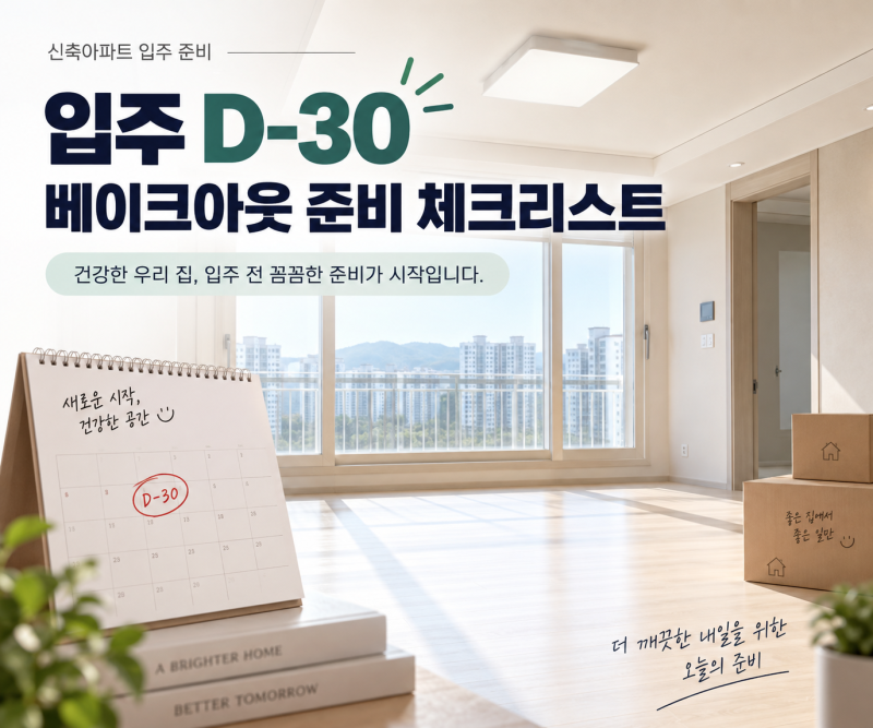 신축아파트 베이크아웃, 입주 D-30부터 준비하는 체크리스트