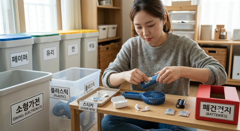 돈 버리지 마세요! 휴대용 선풍기, 무선 이어폰 스티커 없이 분리배출 하는 법