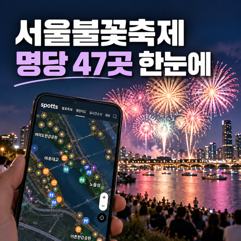 서울 여의도 불꽃축제 명당 47곳｜3D 지도·혼잡도 한눈에 불꽃축제 지도 등장