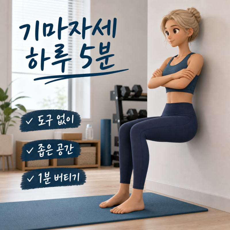 "1분 버티기의 기적" 기마자세 와이드스쿼트로 완성하는 허벅지근육운동 루틴