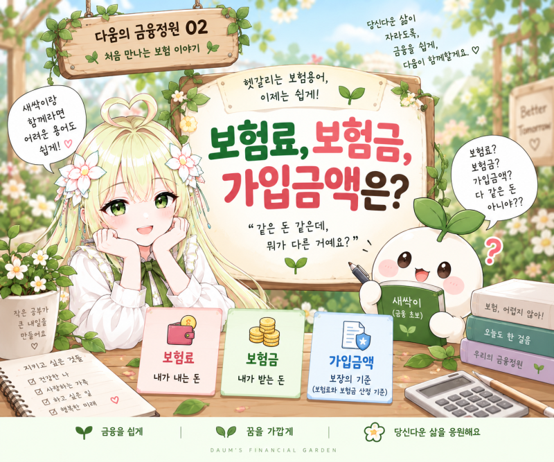 다움의 금융정원 02 | 보험료? 보험금? 가입금액? 이름이 너무 비슷해요!