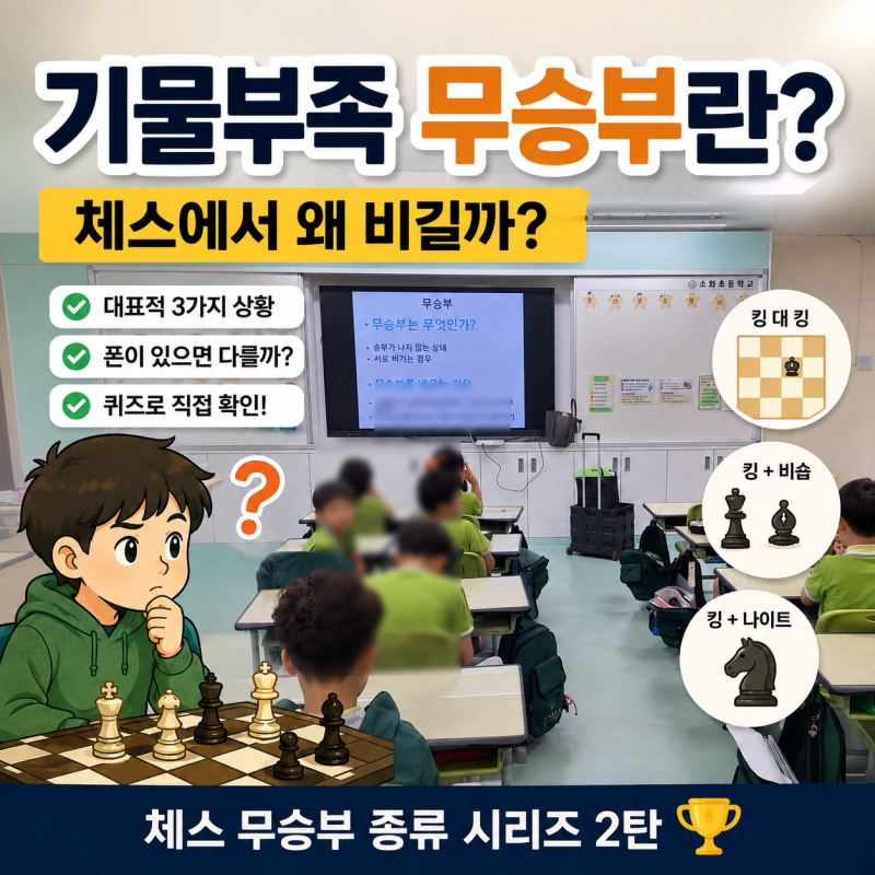 기물부족 무승부는 어떤 경우인가? 3가지 직접 퀴즈로 풀어요