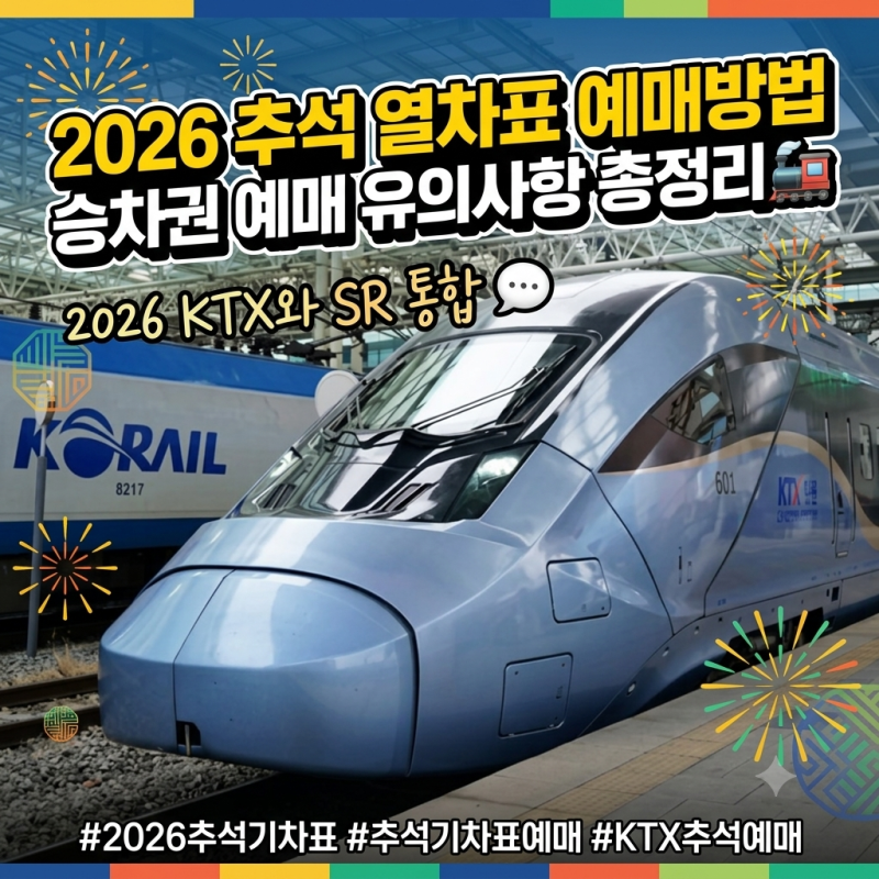 2026 추석 열차표 예매방법 승차권 예매시 유의사항 총정리