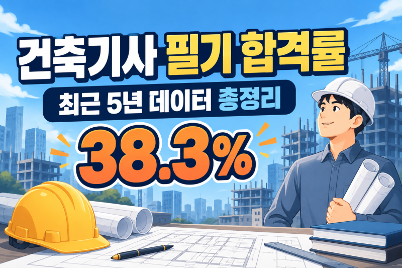 건축기사 필기 합격률은? 연도별 합격률 정리. 필기 요약본과 예상문제집 정보까지
