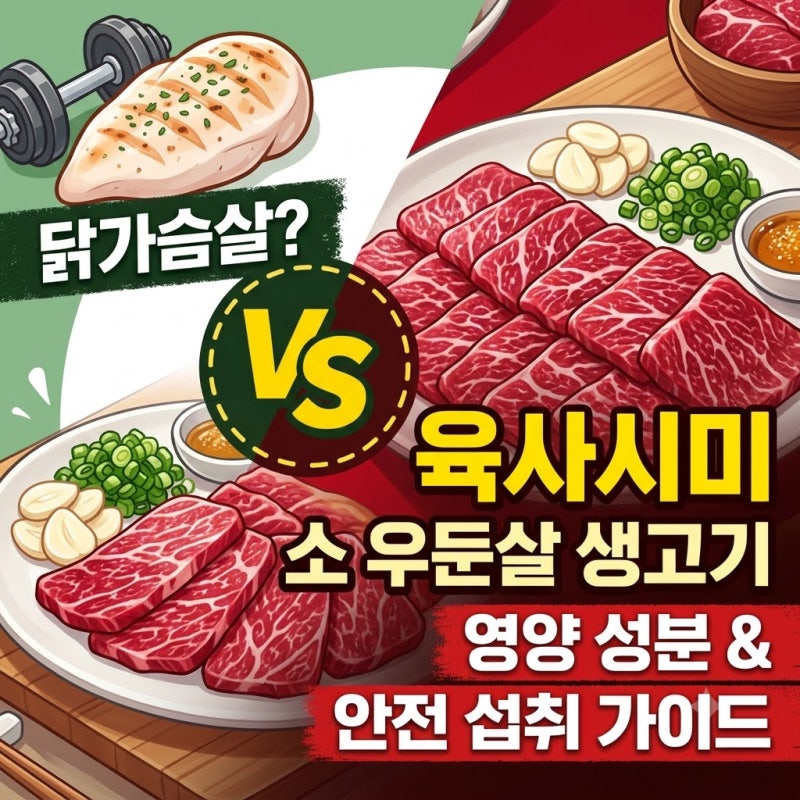 닭가슴살 대신 육사시미? 소 우둔살 생고기 영양 성분과 안전한 섭취 가이드