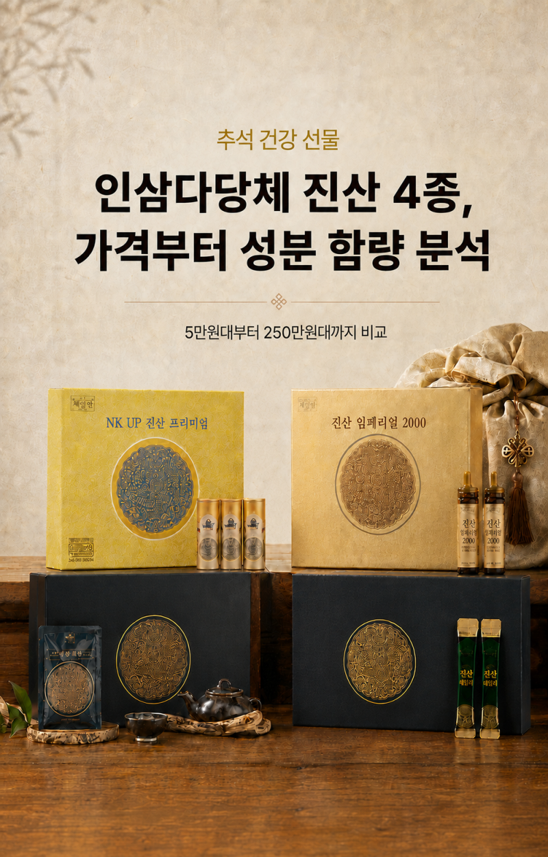 추석 선물 추천 혜민원 인삼다당체 진산 4종 가격대별 비교
