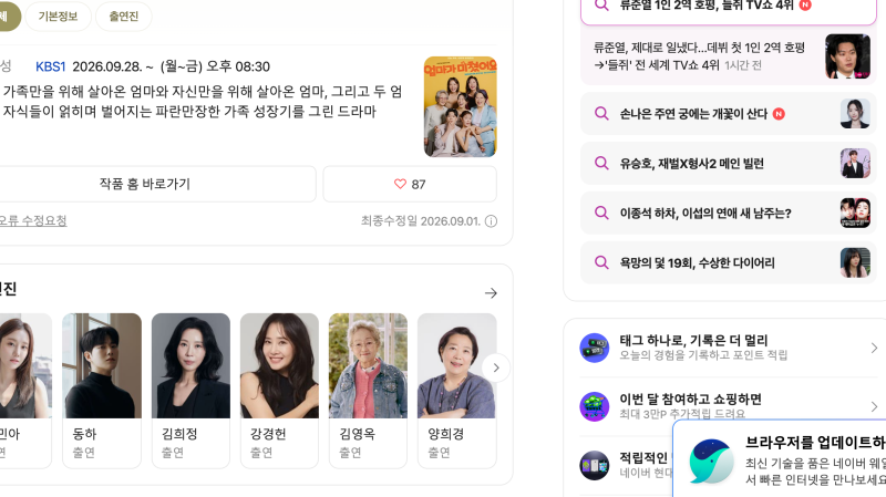엄마가 미쳤어요 출연진 12명, 첫 방송은 9월 28일