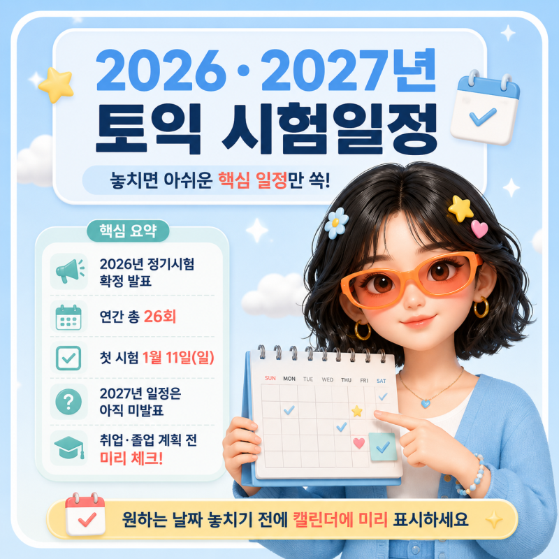 2026·2027년 토익 시험일정 완벽 정리